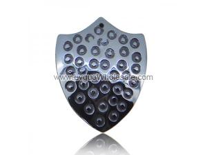 Hematite Dotted Shield 30x40mm Pendant